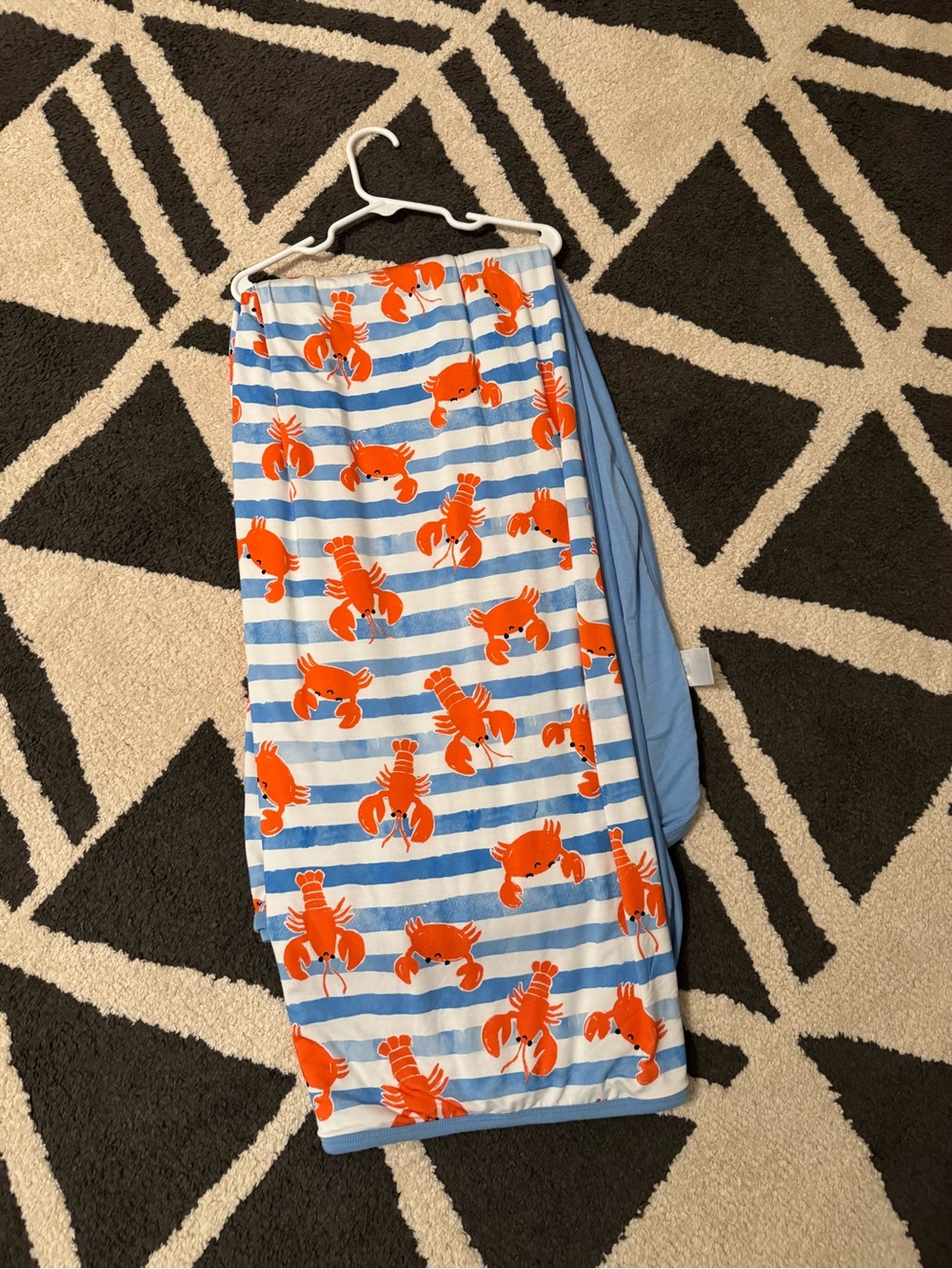Little Sleepies Blue & Orange Lobster Cloud Blanket